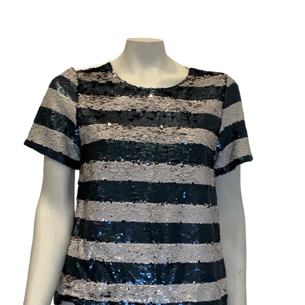 2 Toned Navy & Gold Sequin Shirt